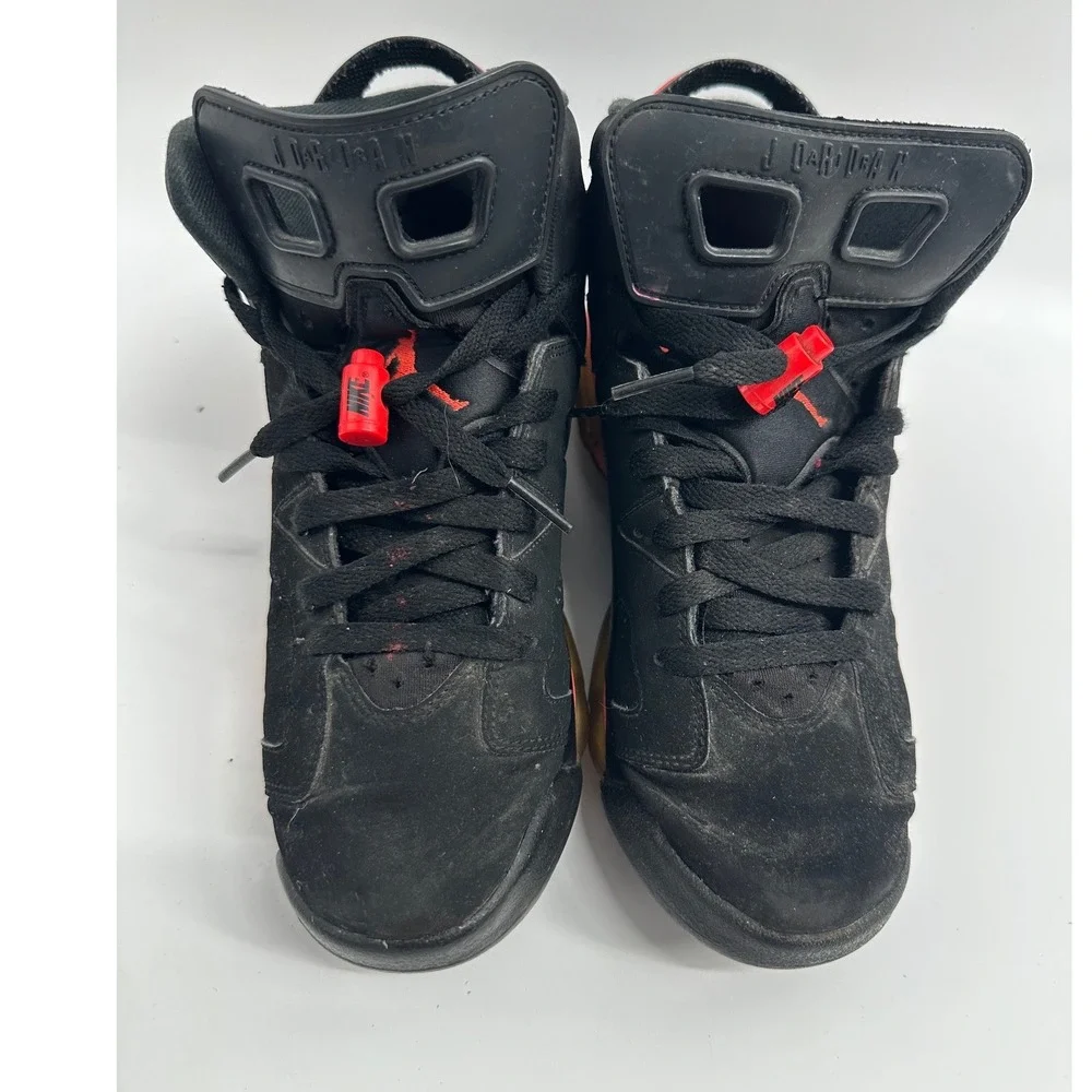 Jordan 6 Retro Infrared 2019 Black Red Sneakers 384665-060 Mens 7Y